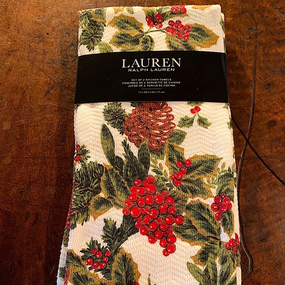 Ralph Lauren Kitchen Ralph Lauren Kitchen Towels Pine Cones Holly